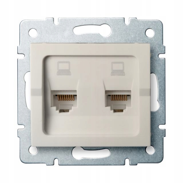

Gniazdo podwójne RJ45 Cat 5E Logi kremowe Kanlux