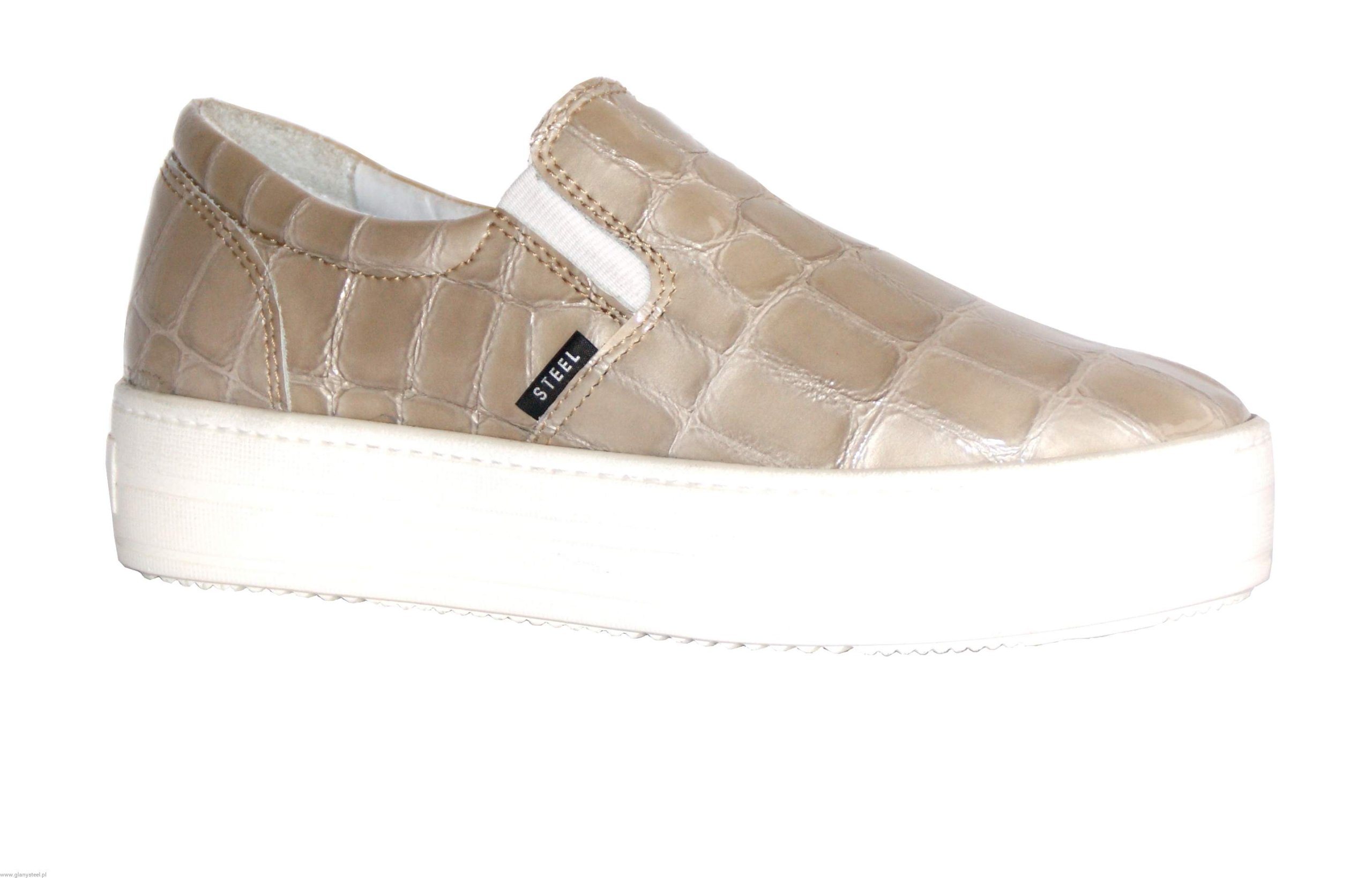 

Tenisówki Trampki Slip-on Skórzane Na Platformie