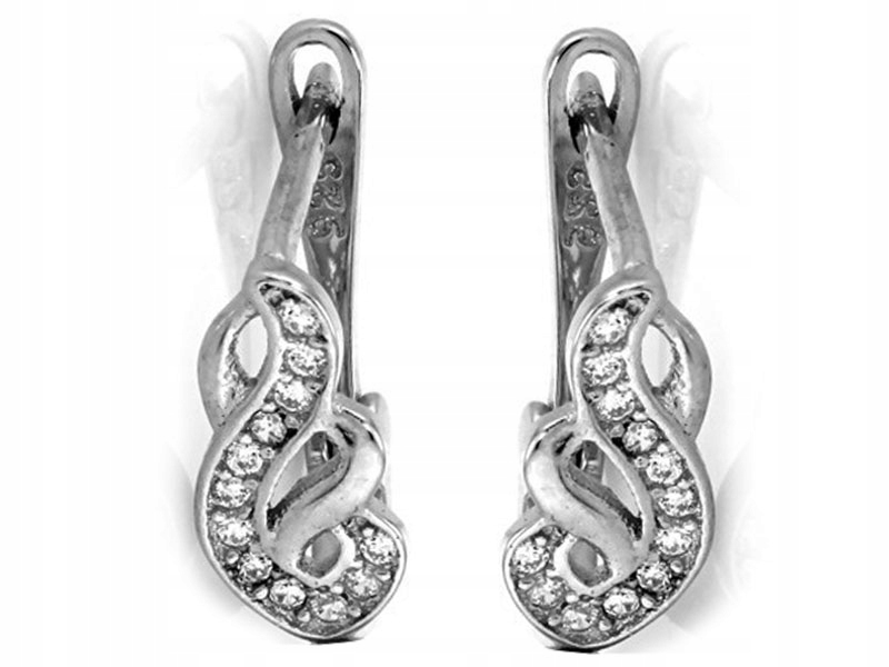 

925 Srebrne Eleganckie Kolczyki Na Angielskie