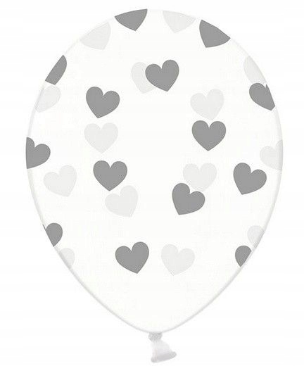 

Balon gumowy 14", Crystal Clear i srebrne Ser