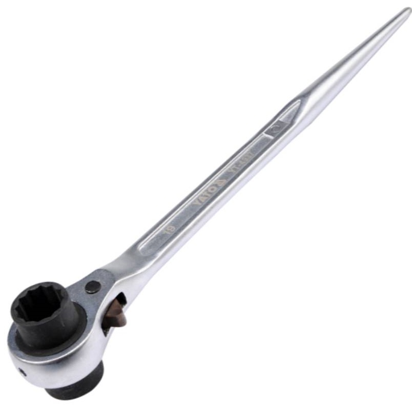 YATO DWUSTRONNY KLUCZ NASADKOWY Z GRZECHOTKĄ DO RUSZTOWAŃ 19X22MM YT-4937