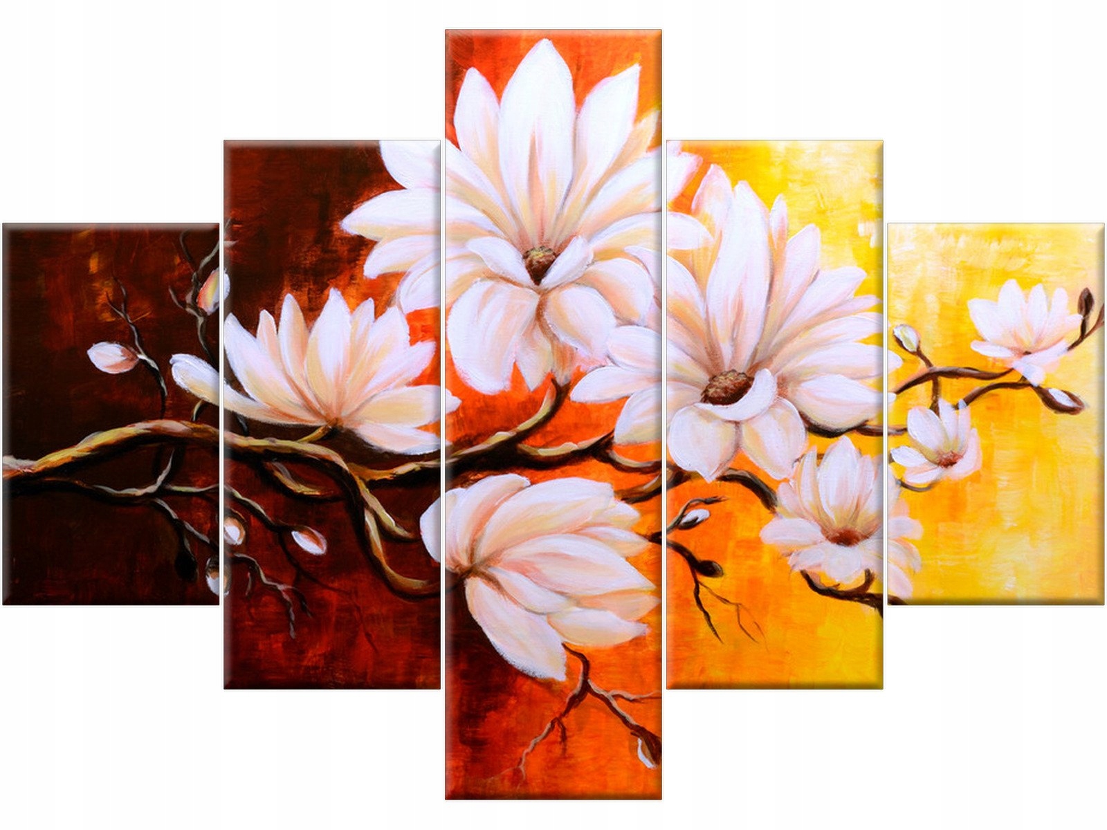 

Kwiaty do salonu Obraz 100x70 Magnolia Tryptyk