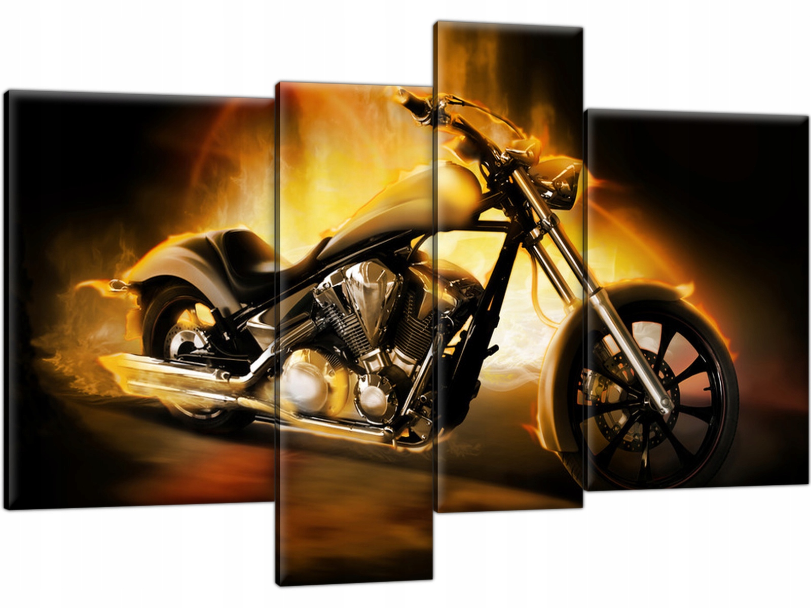 

Motocykl w ogniu Motor 130x85 Nowoczesny Obraz