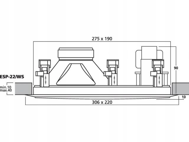 MONACOR ESP-22/WS GŁOŚNIK SUFITOWY 20W Model Inny