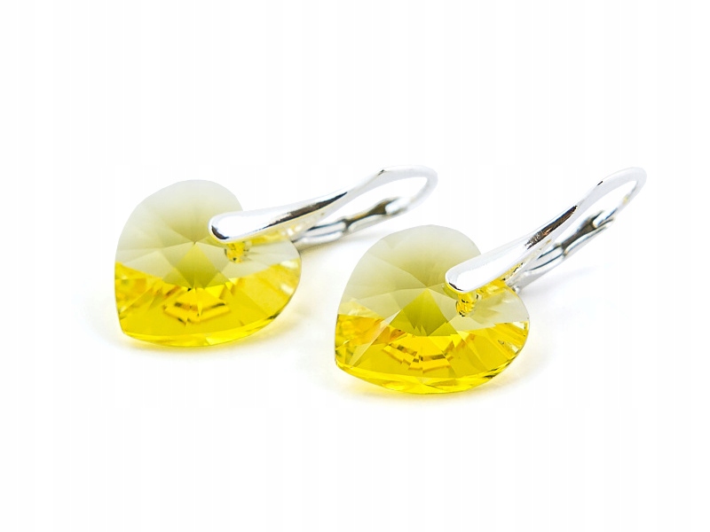 

Srebrne Kolczyki 925 z kr. Swarovski Serca 14mm Lt