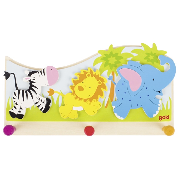 

Ozdoba pokoju dziecka Drewniany wieszak dżungla