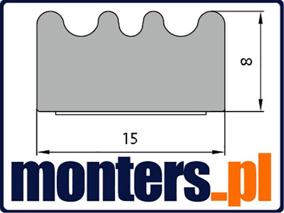 Uszczelka samoprzylepna biała 15x8 (SD-84) 1m Kod producenta 84b