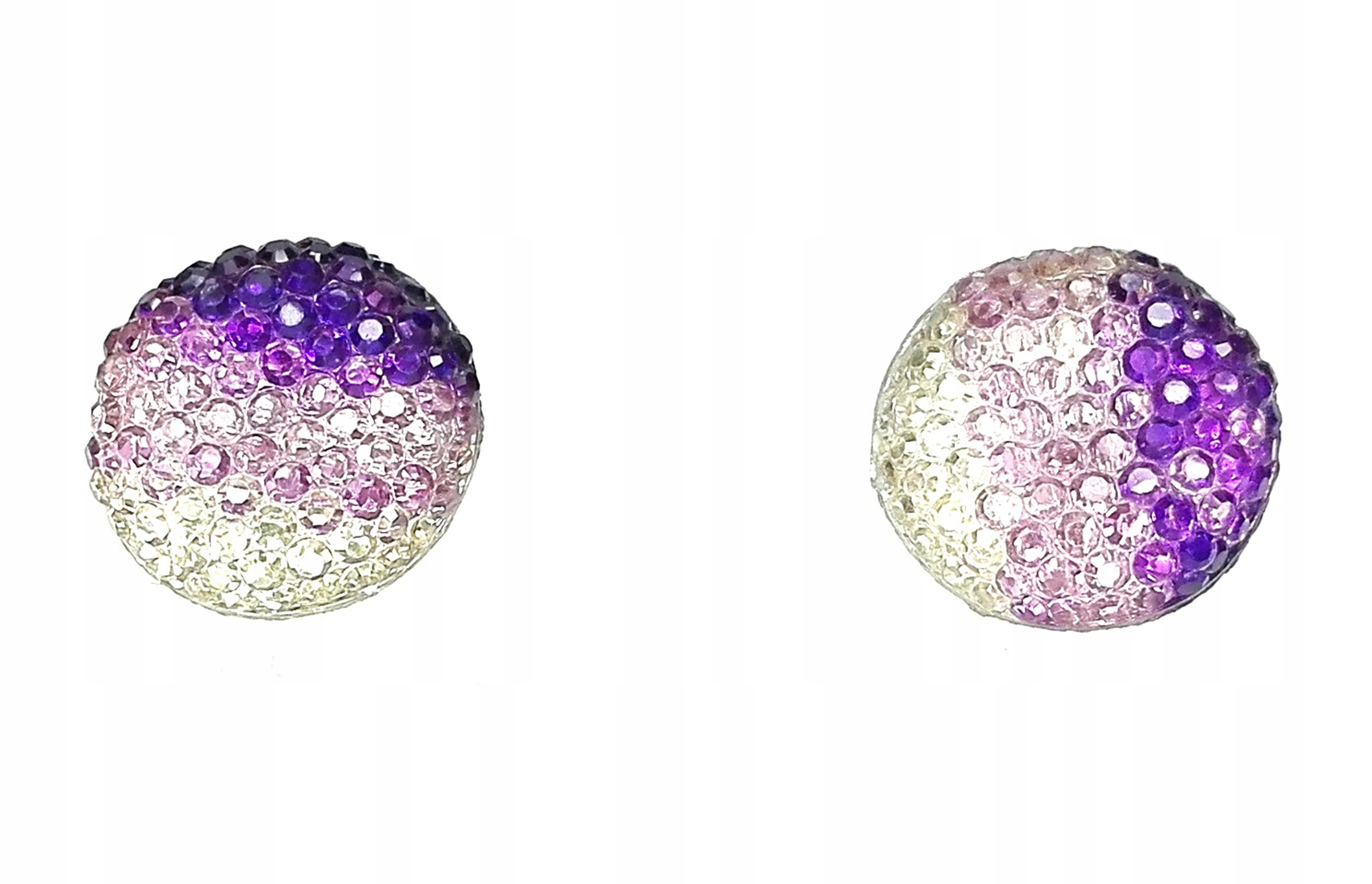 

Kolczyki koła kółka kryształkowe fioletowe