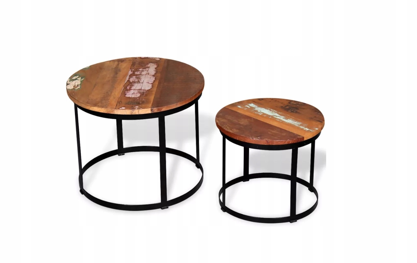 ZESTAW STOLIKÓW KAWOWYCH 2 SZTUKI STOLIK DREWNO Marka inna