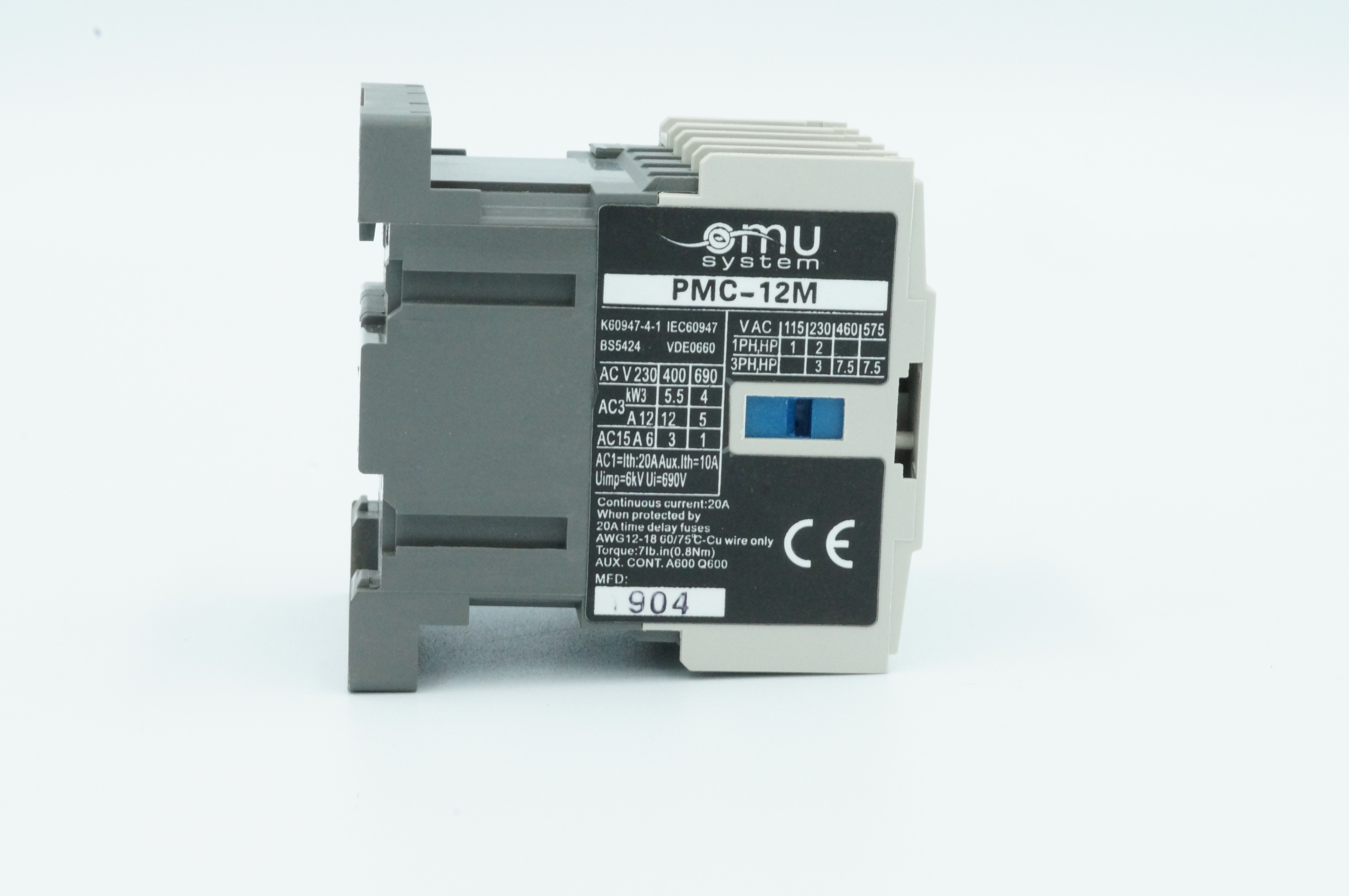 STYCZNIK MINIATUROWY PMC-12 5,5kW 12A cewka 230V Kod producenta PMC-12