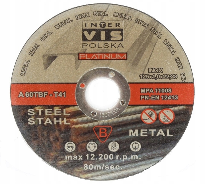 TARCZA DO CIĘCIA METALU 125x1,0x22,23mm INOX