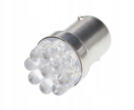 ŻARÓWKA MOTOCYKLOWA LED 9 DIP P21W BA15S R5W R10W 1156 CZERWONA 12V 24V