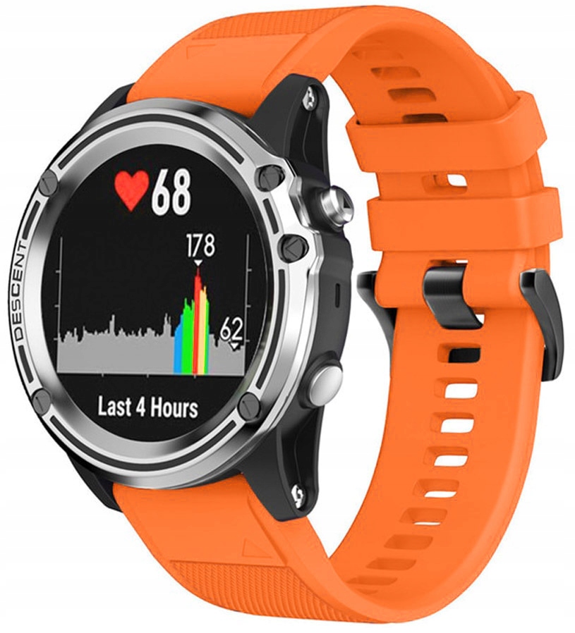 POMARAŃCZOWY Pasek Garmin FENIX 6S Sapphire