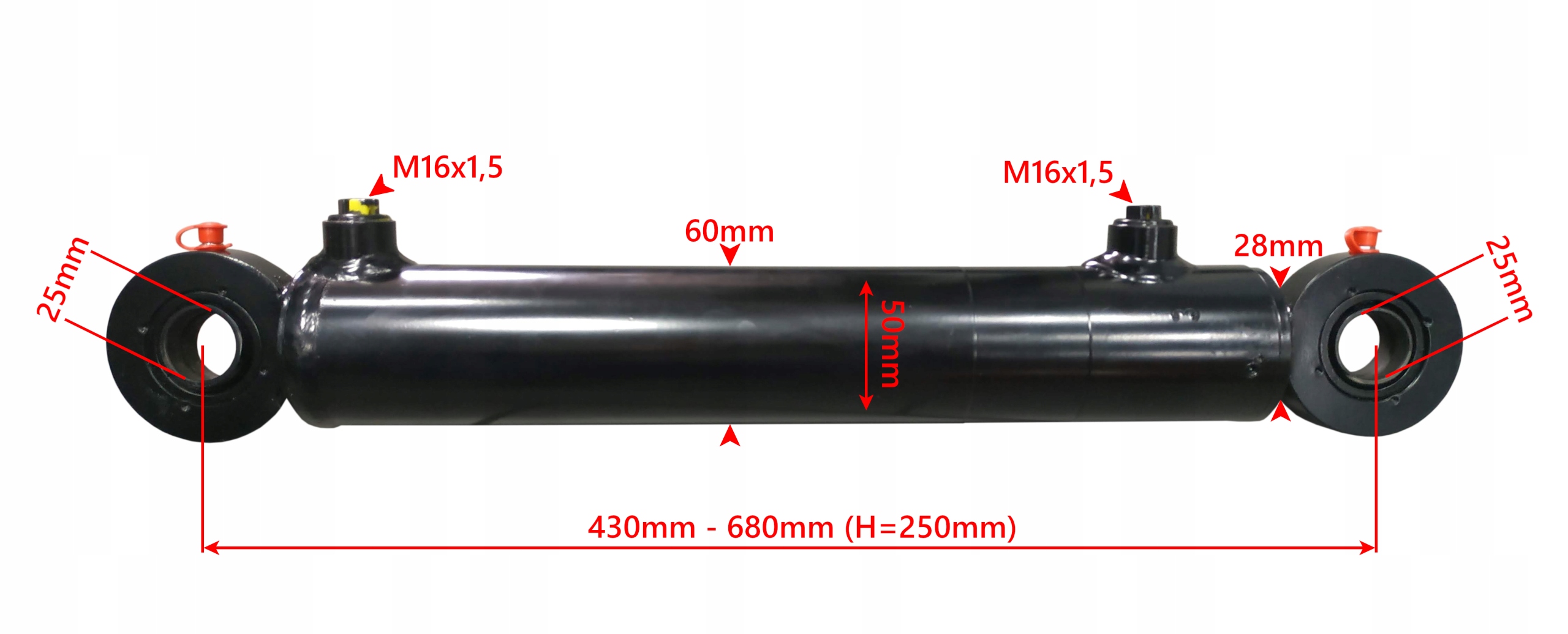 SIŁOWNIK HYDRAULICZNY SKOK SMT2A 250 MM Numer katalogowy części SMT2A.50.28.250-0009