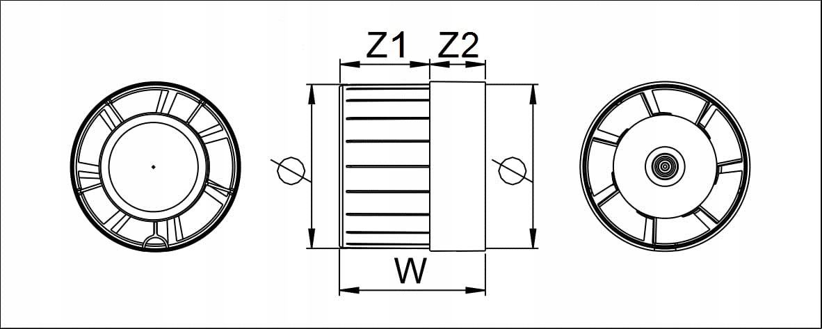 Wentylator kanałowy AWENTA WKA100 105m3 łazienkowy Średnica 100 mm