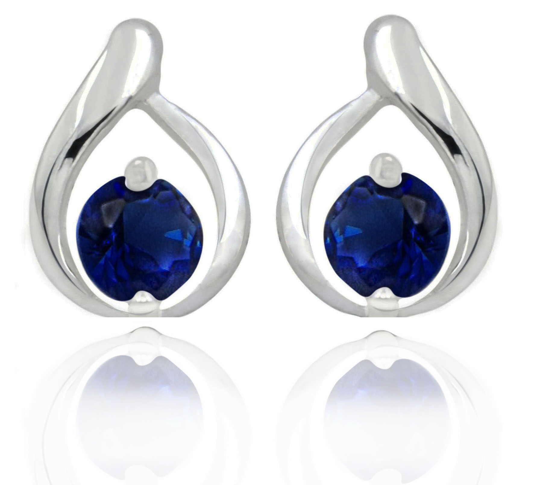 

Srebrne Kolczyki Szafirowe Cyrkonie. Pr.925!