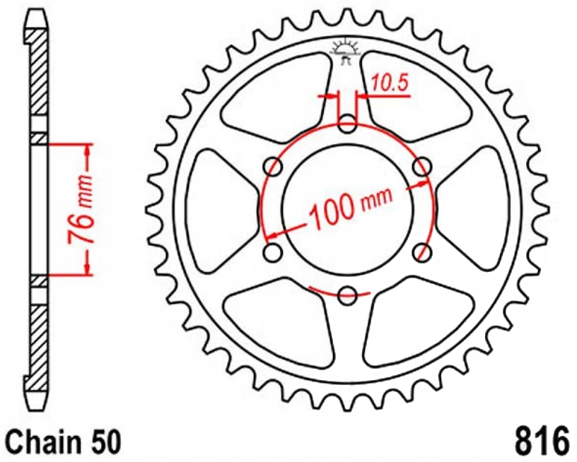 Zadní ozubené kolo JTR816 38-52 Suzuki Gsx 550 Es Ef