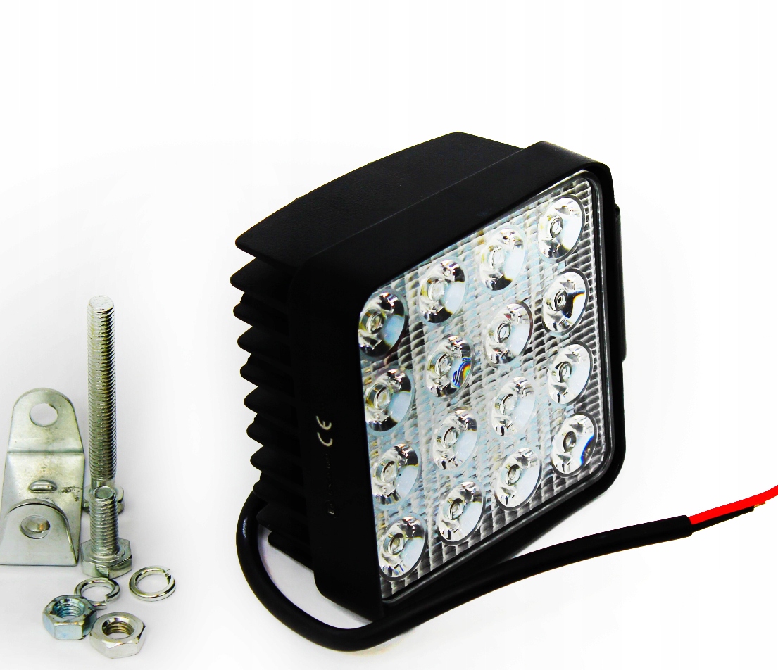 LAMPA ROBOCZA LEDOWA 16 LED 48W 12-24W SZPERACZ HALOGEN LEDOWY GRUBA Moc 48 W