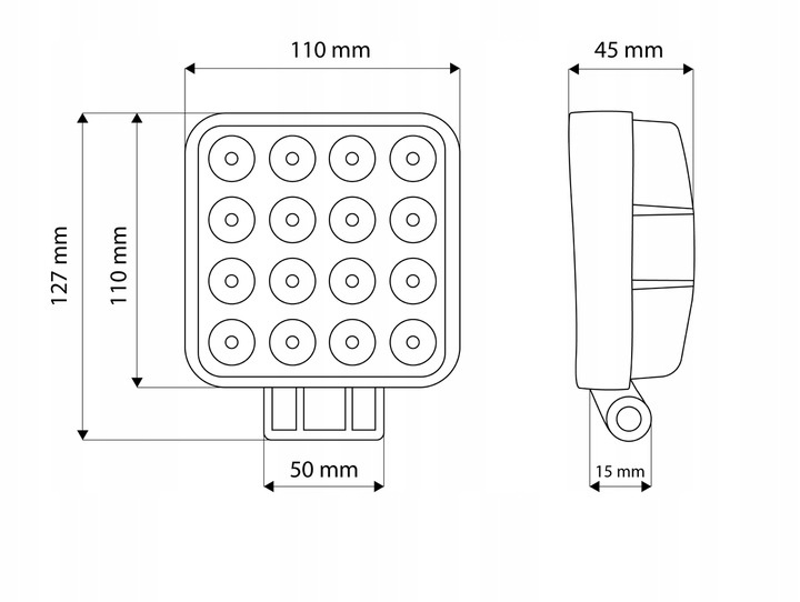 LAMPA 16 LED HALOGEN ROBOCZY 48W 12V 24V SZPERACZ! Producent części Kamar