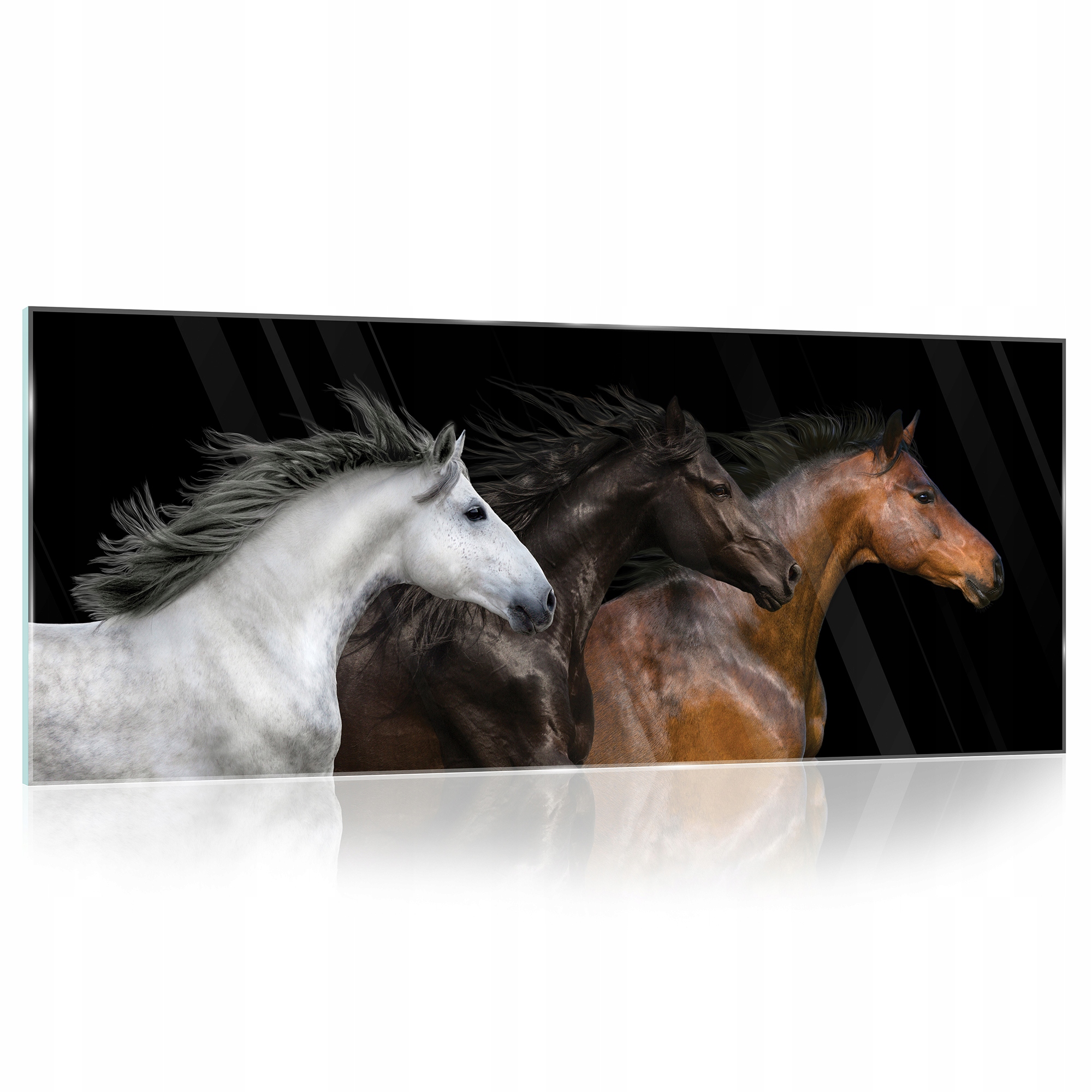 Moderný 3D obraz na skle s koňmi 125x50