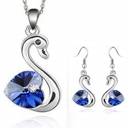 

Komplet biżuterii srebrny Łabędź Swarovski
