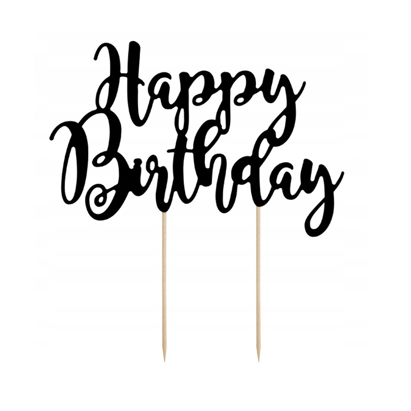 

Topper Na Tort Happy Bithday Czarny