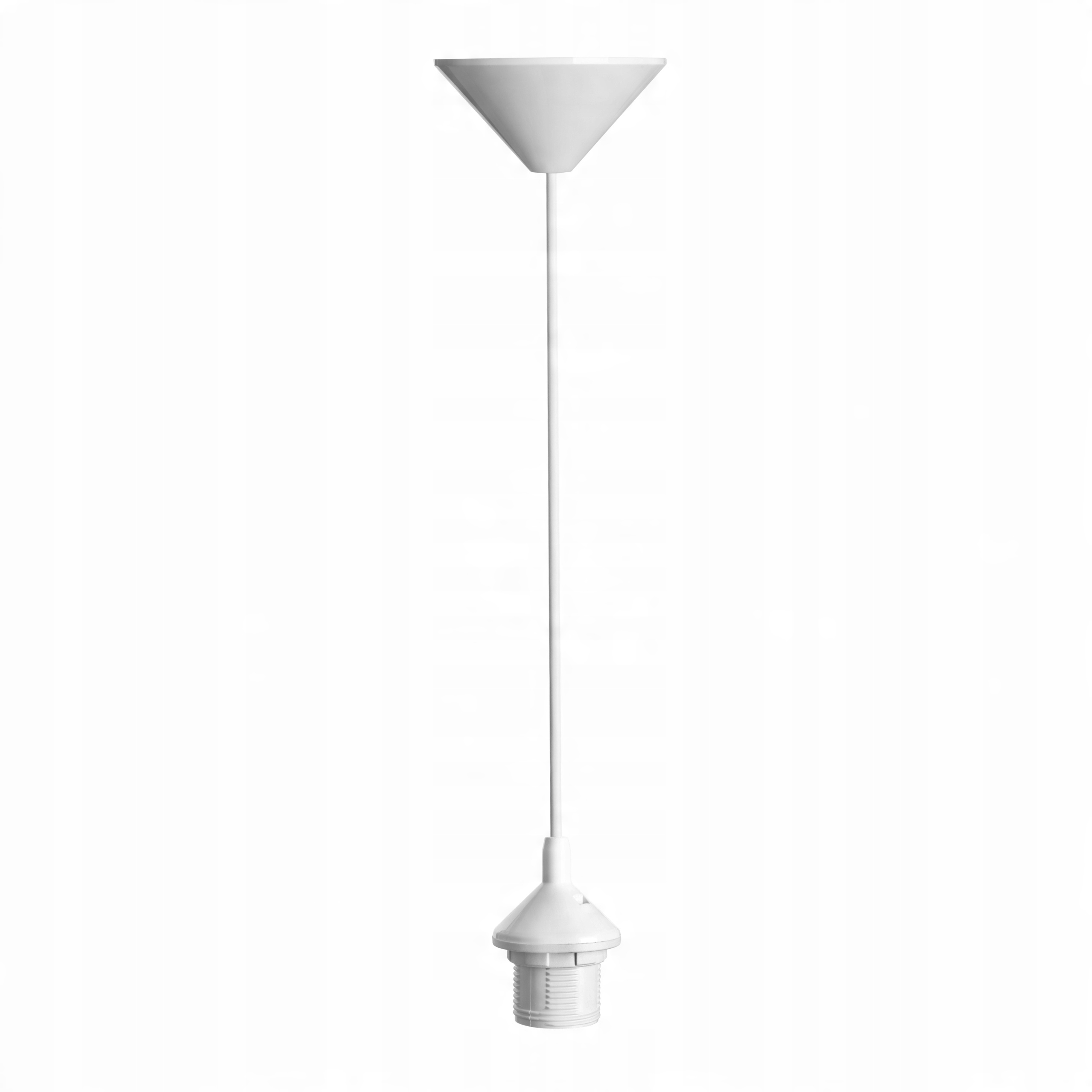 

Lampa Zawiesie E27 biały stożek zwis do kloszy