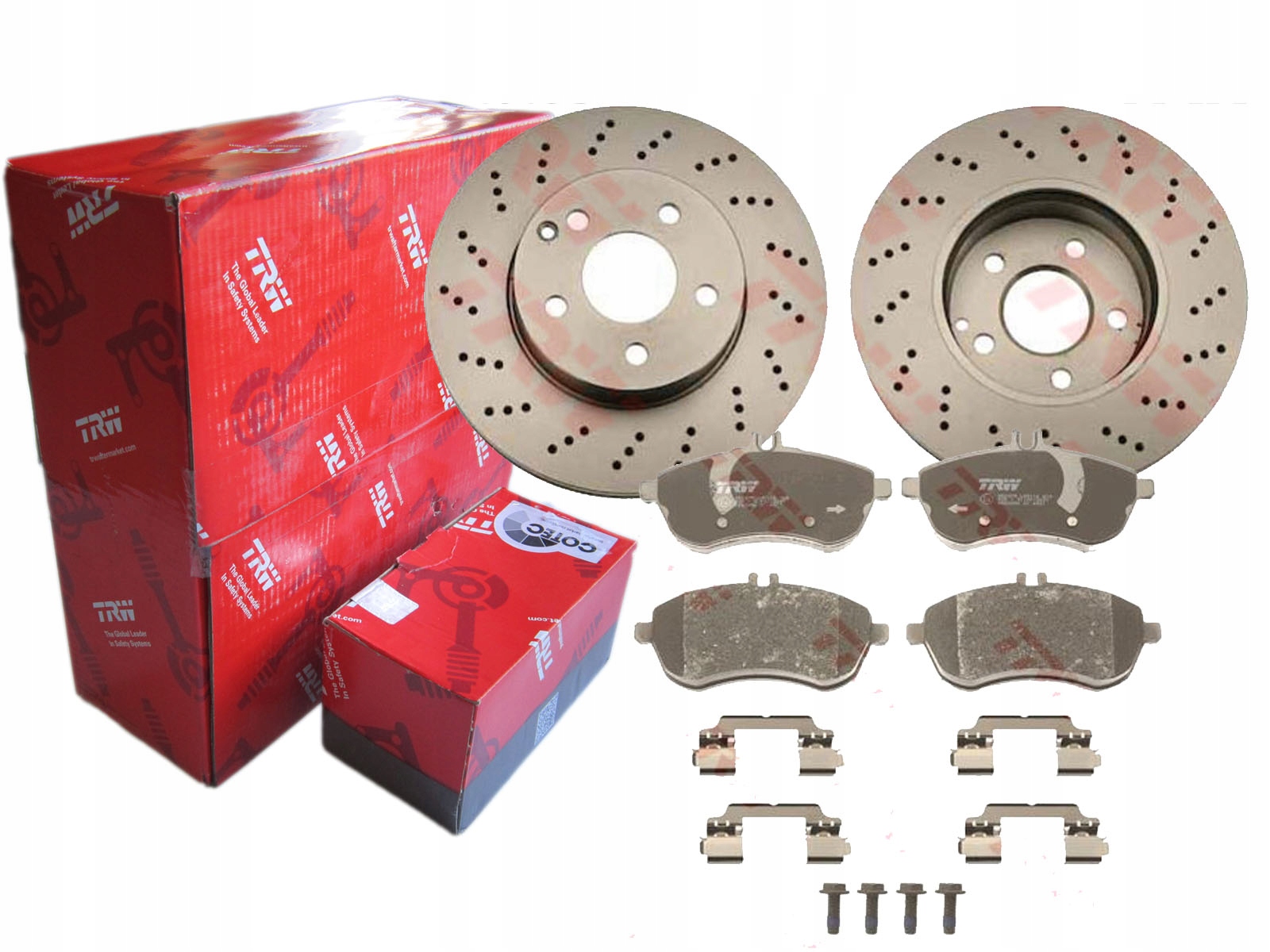 Диски колодки TRW передние MERCEDES C W204 295MM