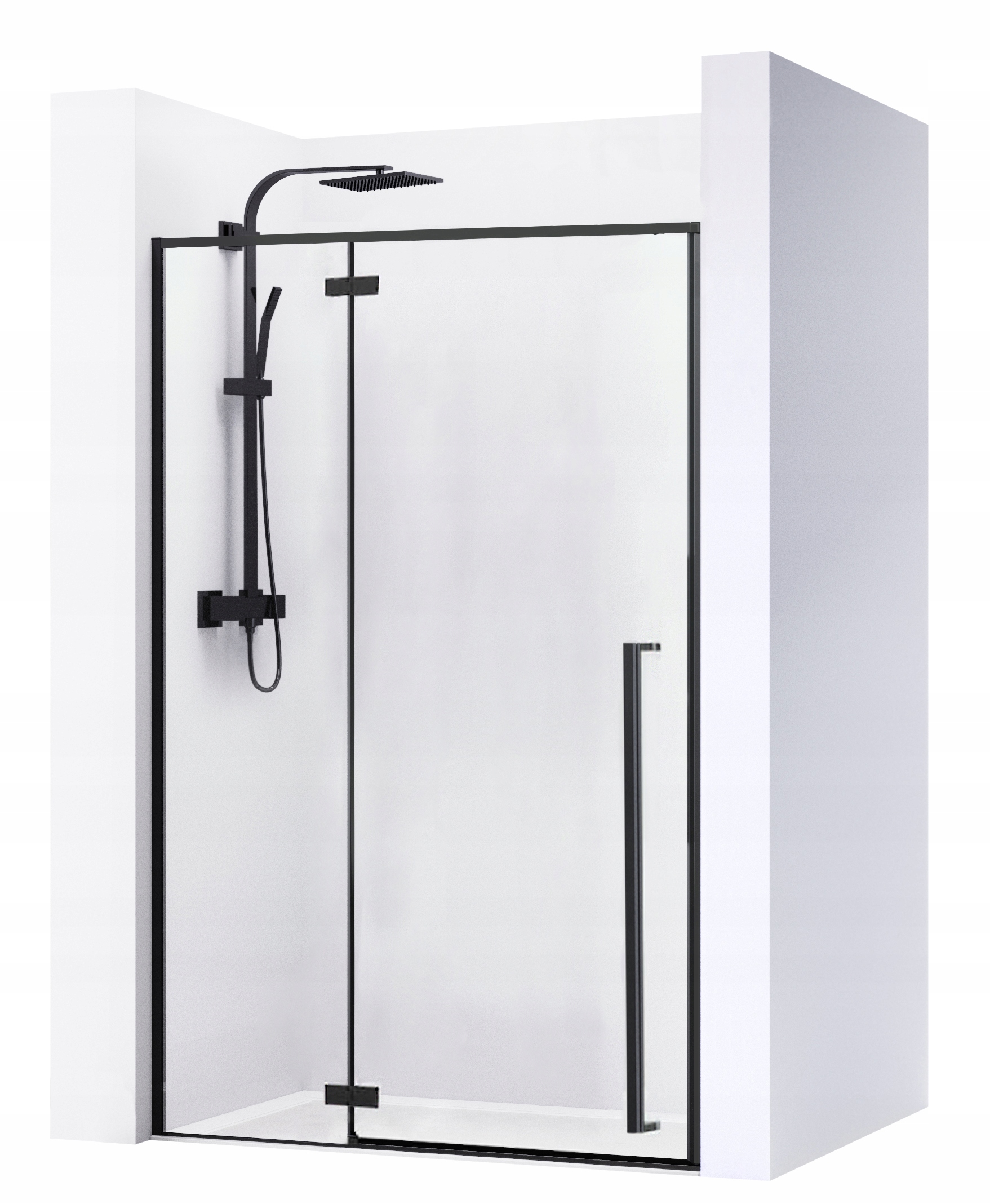 

Drzwi Prysznicowe EasyClean Czarne Fargo 110 Rea