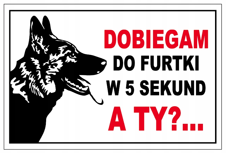 TABLICZKA UWAGA ZŁY PIES 40x27 tablica PCV zadruk bezpośredni UV WR71