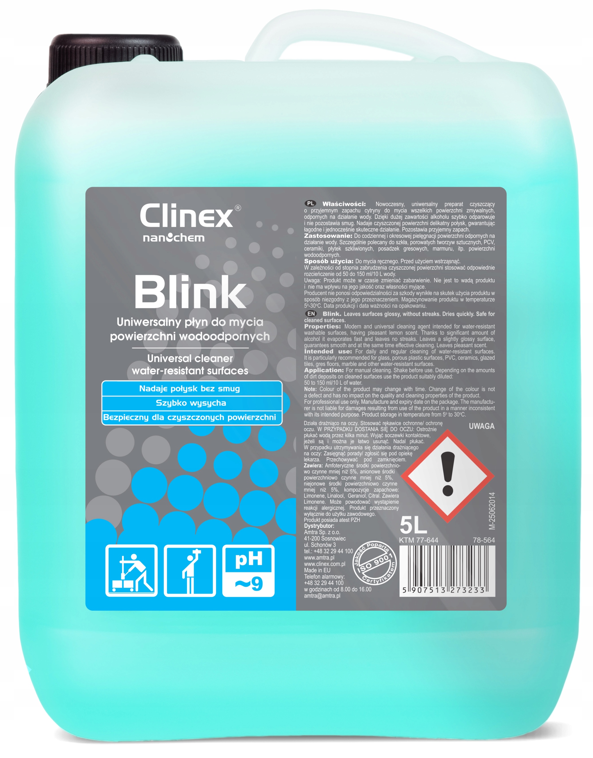 

Clinex Blink Do Mycia Powierzchni Wodoodpornych 5L