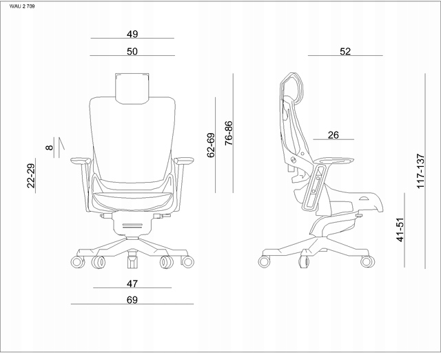 Fotel obrotowy Wau 2 biały elastomer Mango UNIQUE Marka Unique