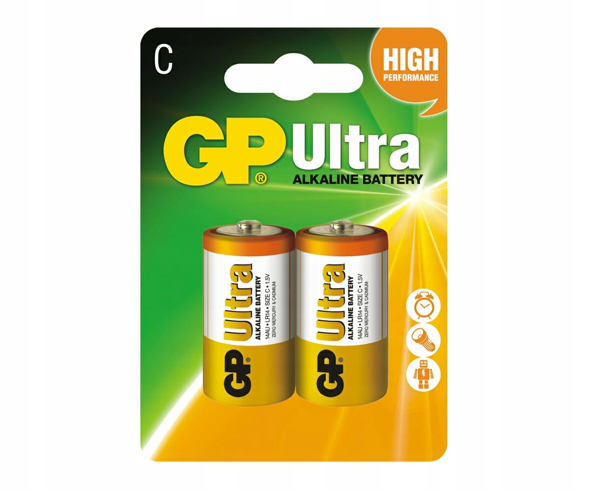 

2x Bateria alkaliczna Gp Ultra R14 C 1,5V gruba