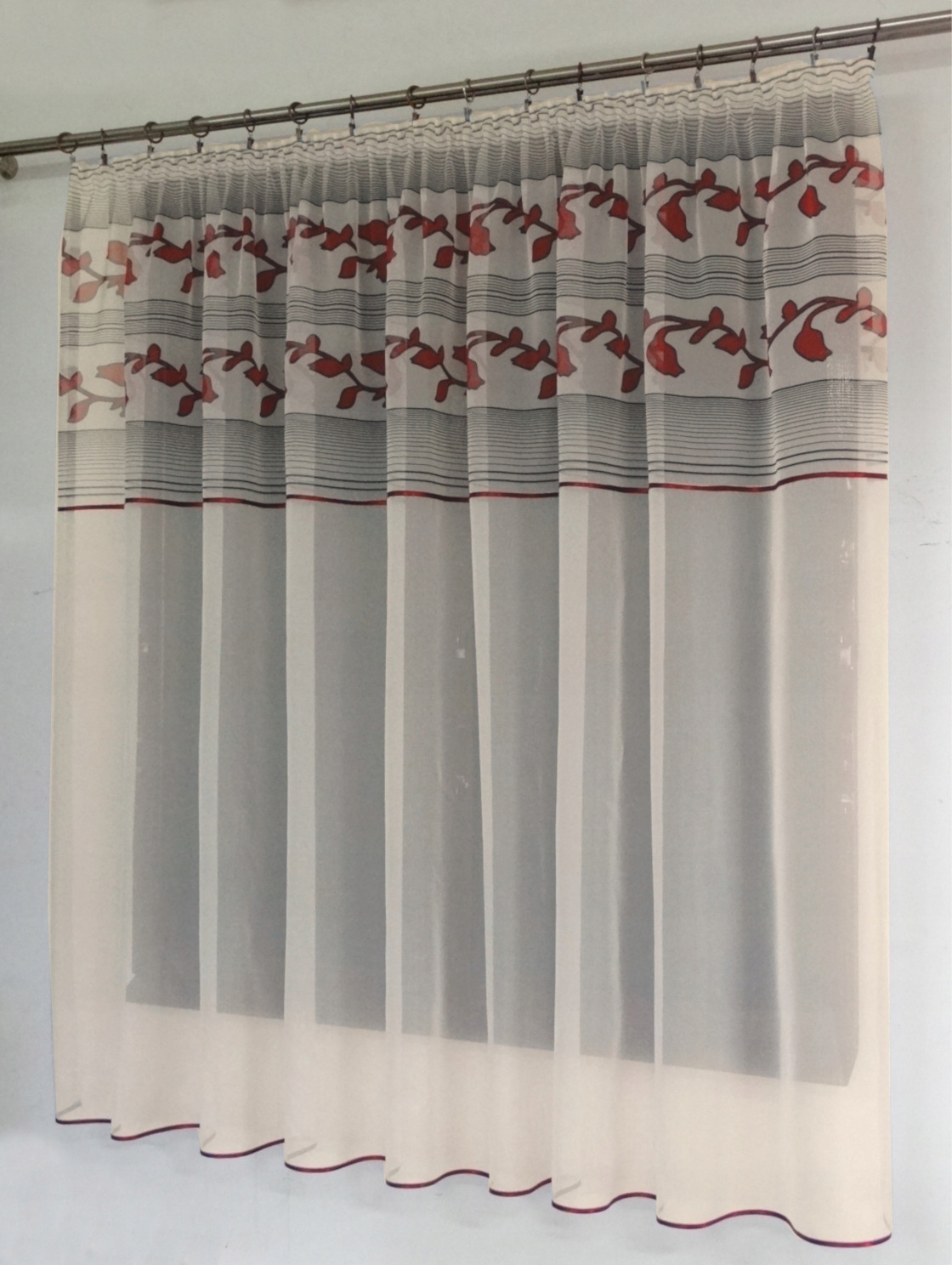 Mg Záclona Voál PAS1 Popiel/bordo 400x170cm