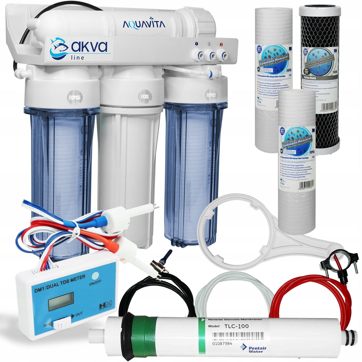 VODNÝ FILTER AKVARISTIKA RO4 100 METROV TDS + ZÁSOBY