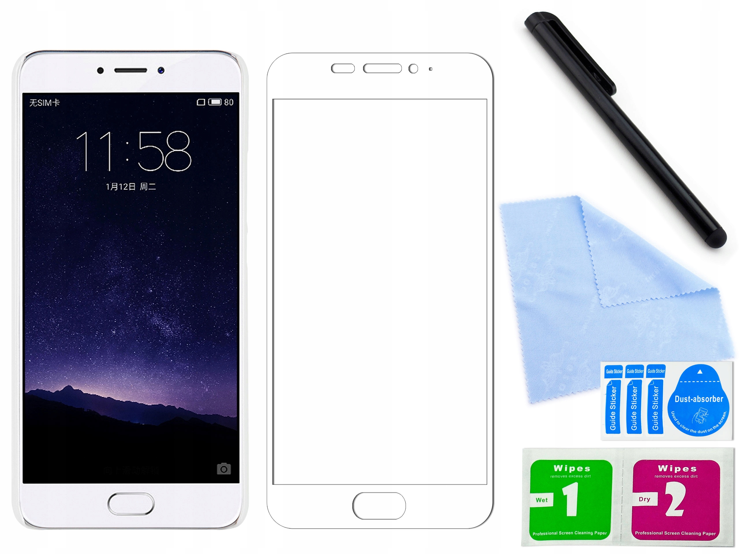 

Szkło 3D, curved, do Meizu MX6 kolor Biały