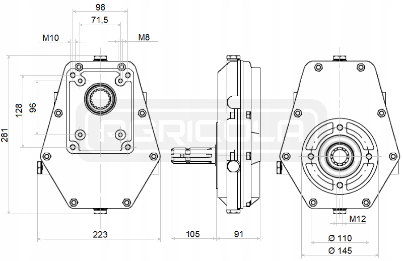 MULTIPLIKATOR 1:3.8 W + POMPA 94L HYDROLIDER Waga produktu z opakowaniem jednostkowym 15 kg