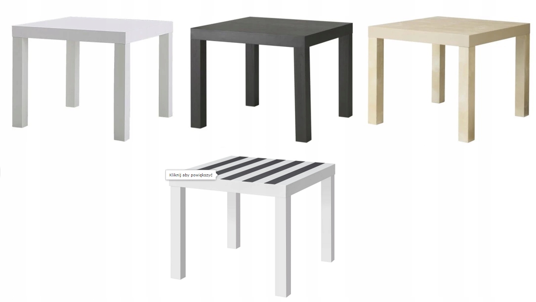 IKEA STOLIK LACK - BIAŁY, CZARNY stolik stół ława Kształt blatu kwadratowy