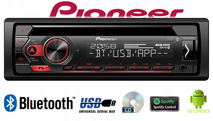 PIONEER DEH-S320BT RADIO SAMOCHODOWE BT FLAC USB