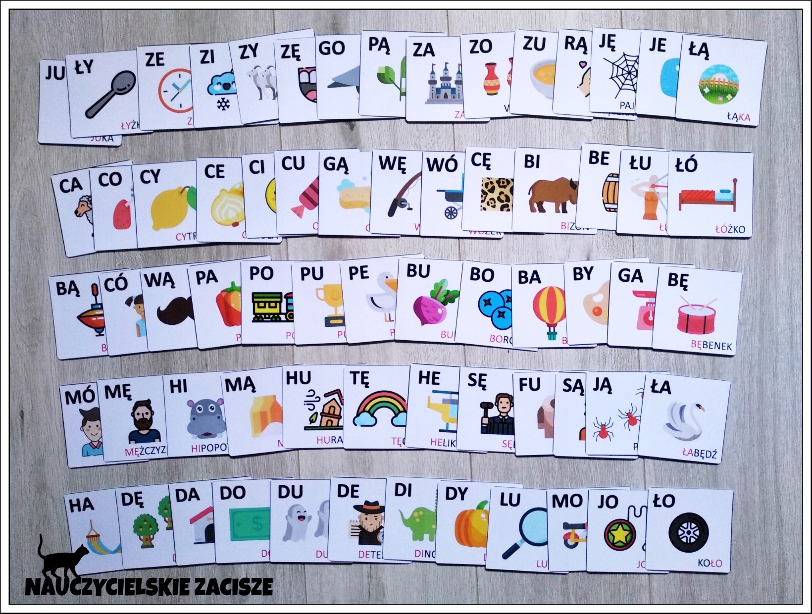 SYLABY - zestaw 129 kart | czytanie sylabowe Okładka inna