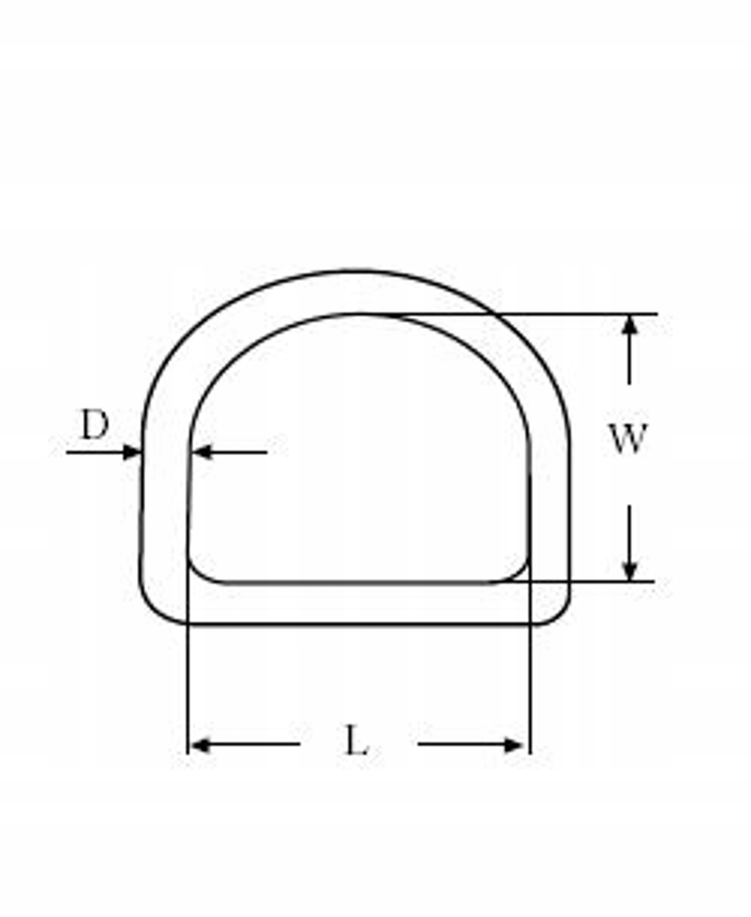 D-RING ZAMKNIĘTY 4X20 KWASOODPORNY NIERDZEWNY LINY Długość 20 mm