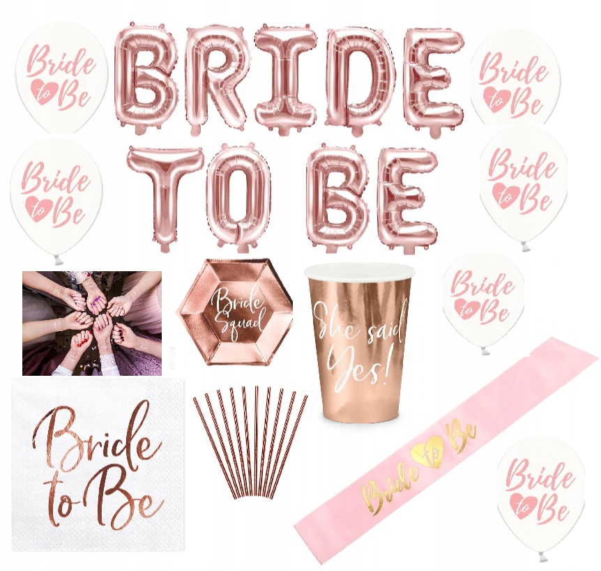 

Zestaw Na Wieczór Panieński Bride To Be Rose Gold