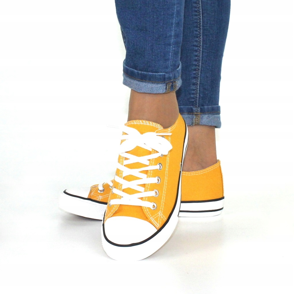 

Trampki Żółte Tenisówki wygodne Modne Buty Slim