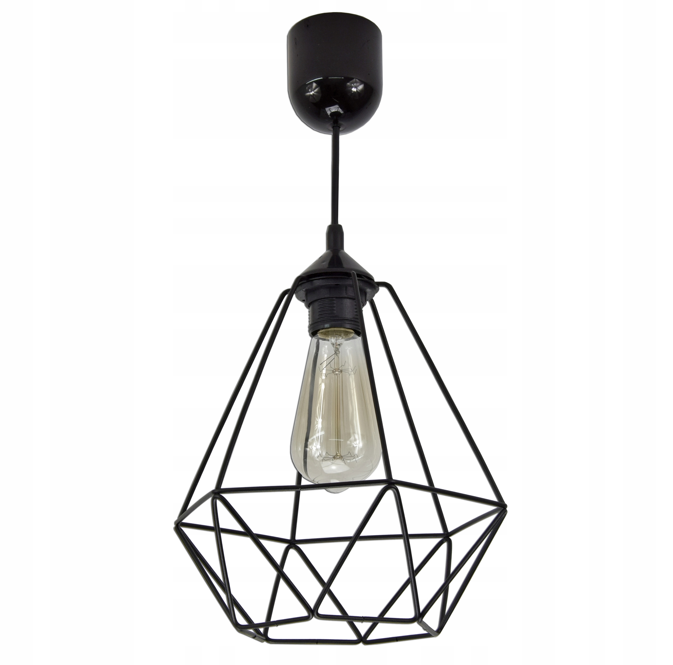 LAMPA SUFITOWA WISZĄCA W STYLU LOFT E27 Z DRUTU Zasilanie sieciowe