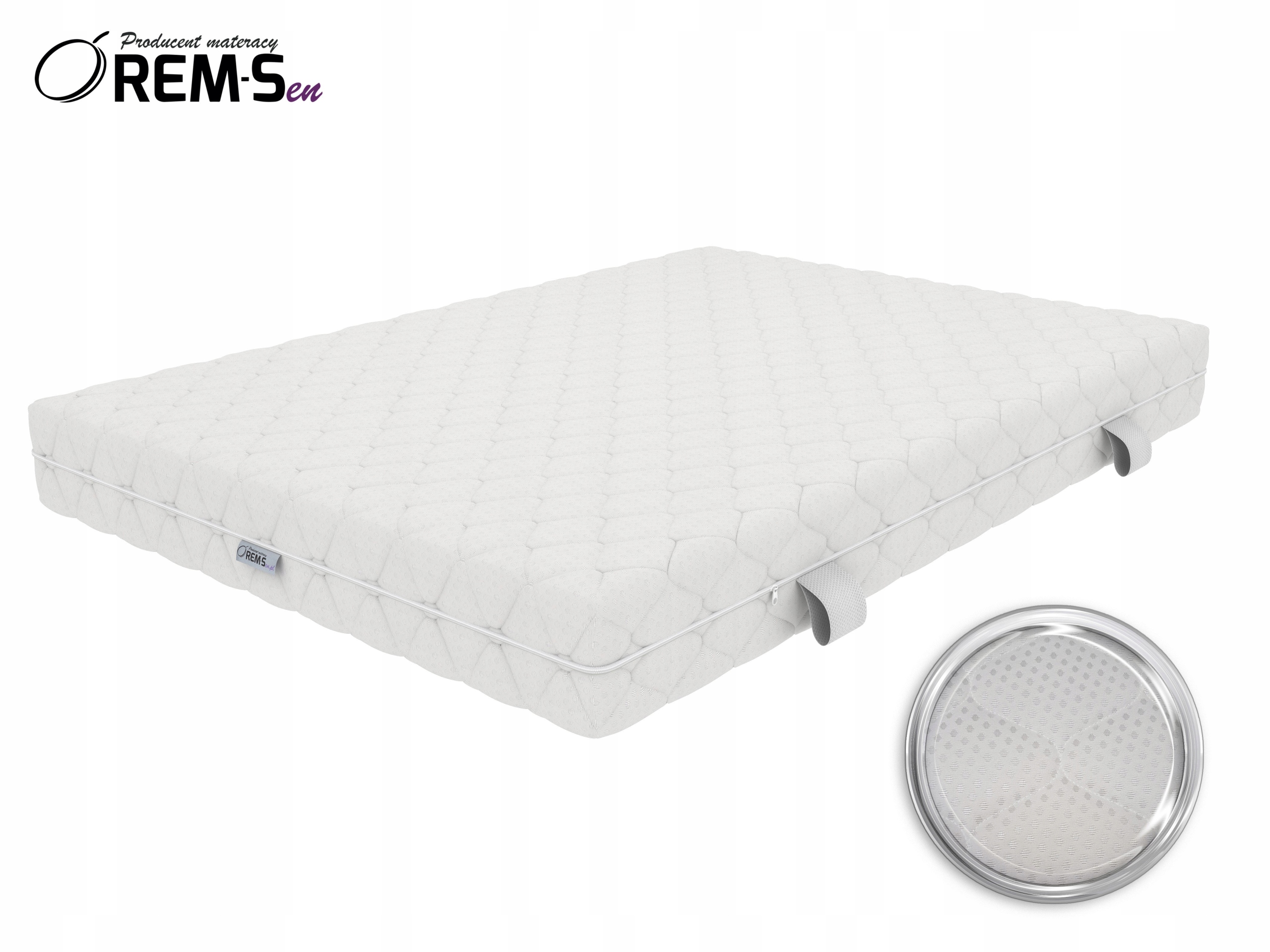 Materac 100x200 21cm 30kg/m3+Visco/Memo H4 Twardy Marka Rem-Sen