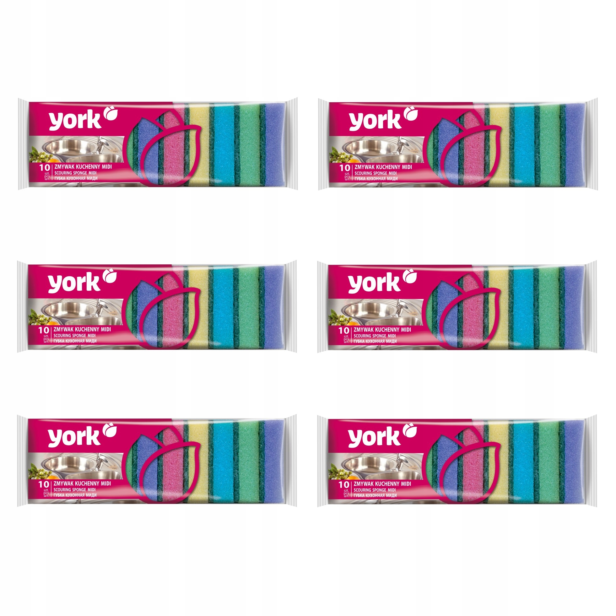 

York Zmywaki kuchenne gąbka kostka Zestaw 60 szt.