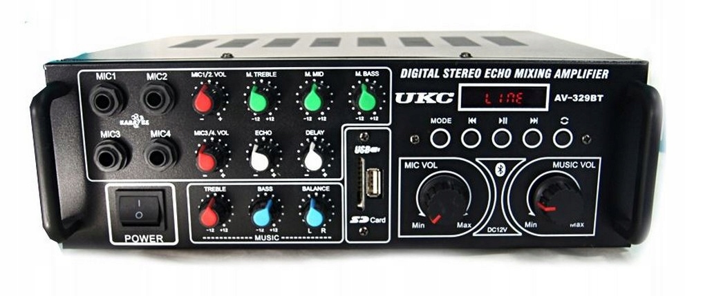 Підсилювач USB SD MP3 FM 240W Bluetooth Модель UKC модель av-329 BT Bluetooth