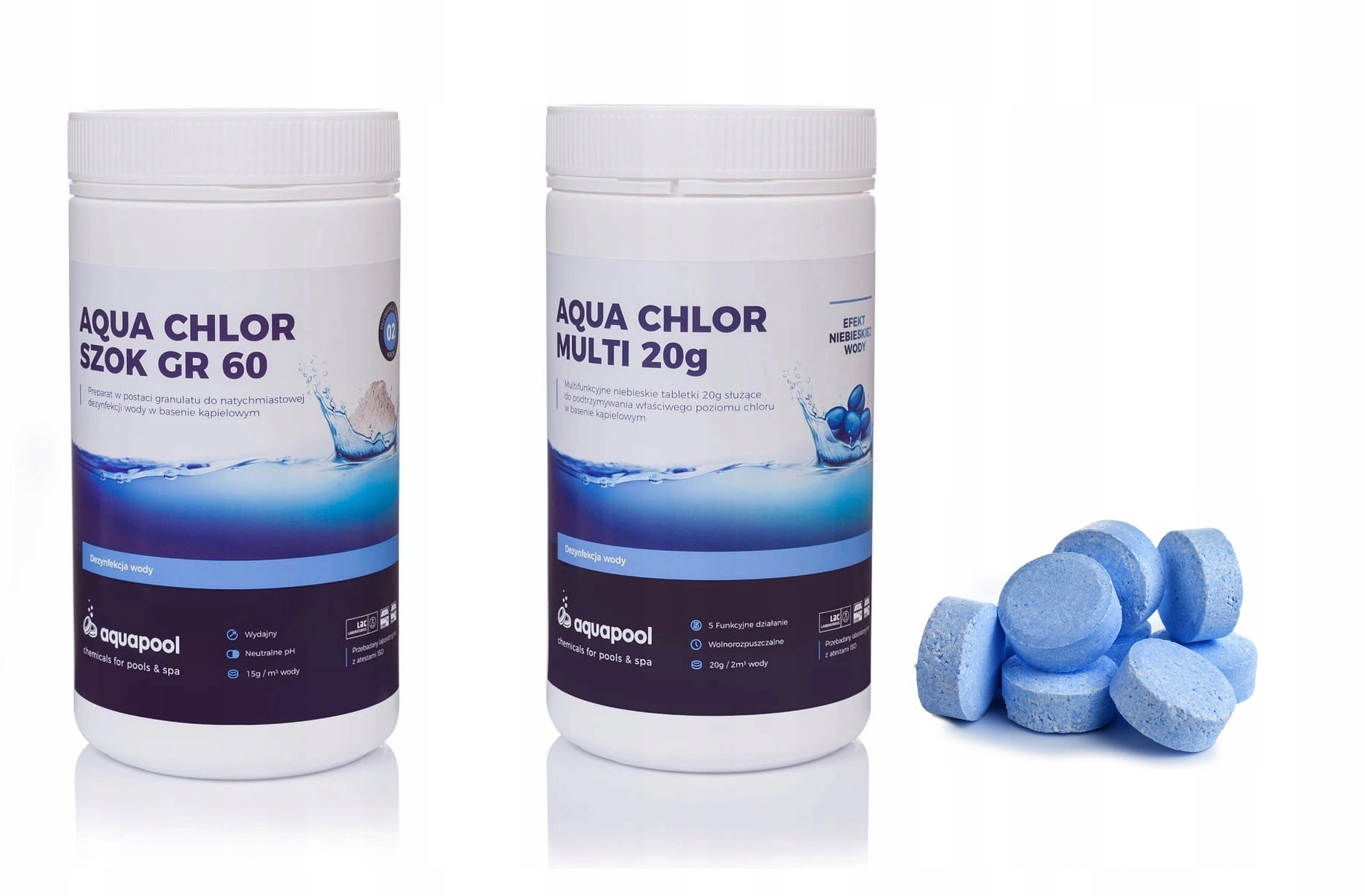 

Multitabletki Blue 6W1 20g 1kg + Chlor Szok 1kg