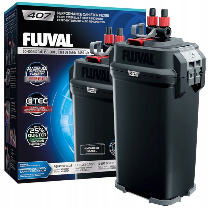 

Hagen Fluval 407 Filtr Zewnętrzny 150-500l 1450l/h