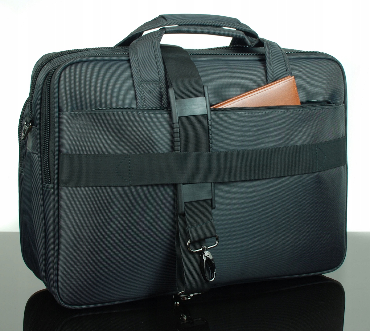 TORBA TECZKA MĘSKA NA RAMIĘ DO PRACY NA LAPTOP Szerokość (dłuższy bok) 39 cm